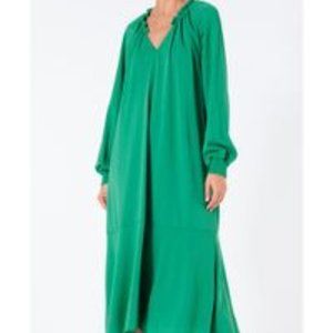 Tibi Savanna Crepe Split Neck Dress with Slip (NWOT, Size 10)